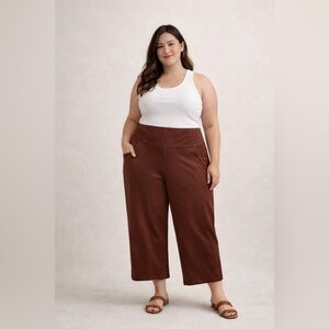 Promover 2X Brown Wide Leg Lounge Yoga Pants High Rise 28” Inseam